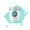 A can of Coastal -Aqua Tiffany Blue Saltwater Clay and Chalk Paint with a paintbrush dipped in the paint.